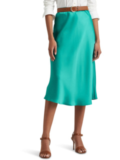 Атласная юбка-трапеция из шармеза Ralph Lauren