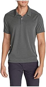 Eddie Bauer Men's Contour Performance Slub Polo Shirt (Dk Smoke (Grey), XX-Large) Eddie Bauer