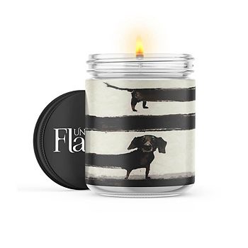 Dachshund Stripes - 22-oz Candle Jar - Sea Salt & Peony Uncommon Flame