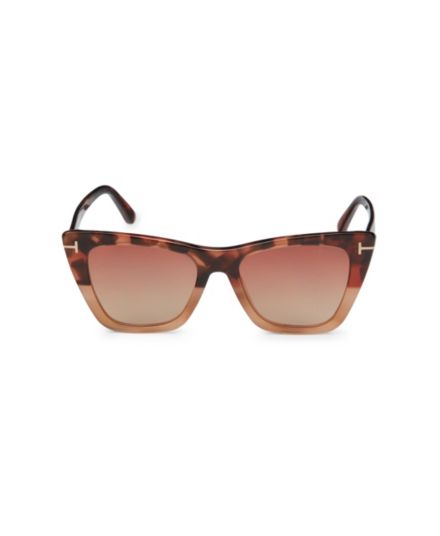 Солнцезащитные очки «кошачий глаз» в квадратной оправе 53 мм Tom Ford