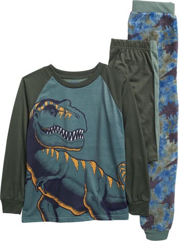 Пижамный комплект из 3 предметов с динозавром Petit Lem