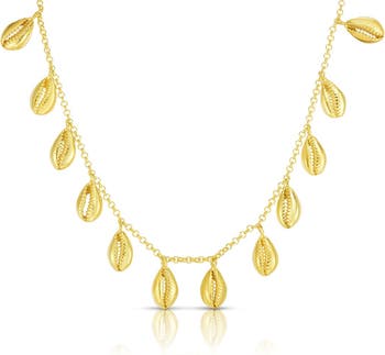 Ожерелье из ракушек из стерлингового серебра 14 карат с покрытием из золота Sphera Milano