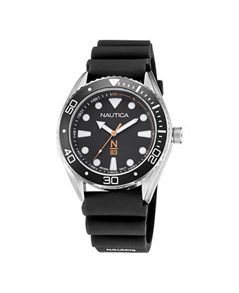 Мужские наручные часы N83 с черным силиконовым ремешком, 44 мм Nautica