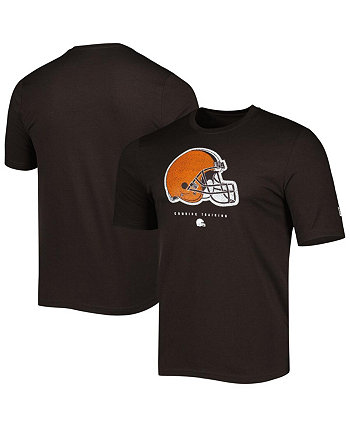 Мужская коричневая футболка с логотипом Cleveland Browns Combine Authentic Ball Logo New Era