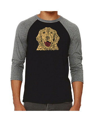 Мужская футболка с регланом Dog Art Word Art LA Pop Art