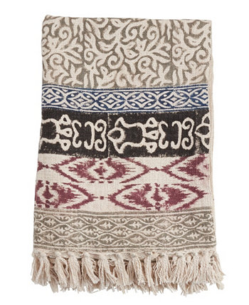 Декоративное одеяло с блочным принтом, 70 x 47 дюймов Saro