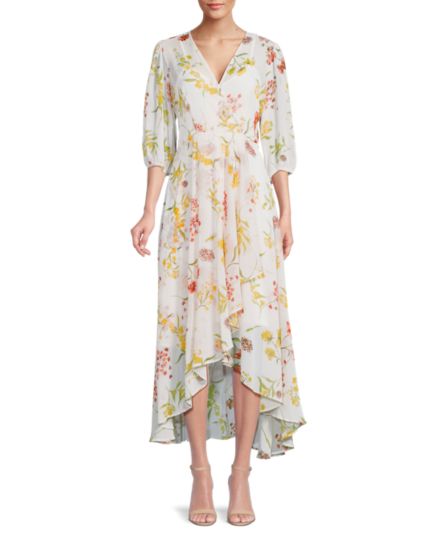 Платье с цветочным принтом и тюльпаном Calvin Klein