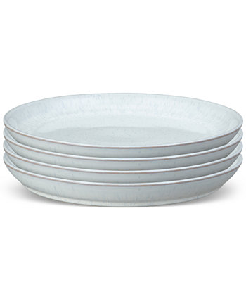 White Speckle Stoneware Coupe Dinner Plates, Set of 4 Denby