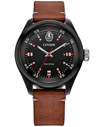 Мужские часы Eco-Drive «Звездные войны Чубакка» с коричневым кожаным ремешком, 43 мм Citizen