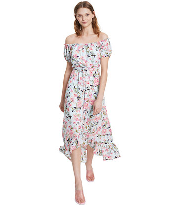 Женское платье с открытыми плечами и цветочным принтом, созданное для Macy's Bar III
