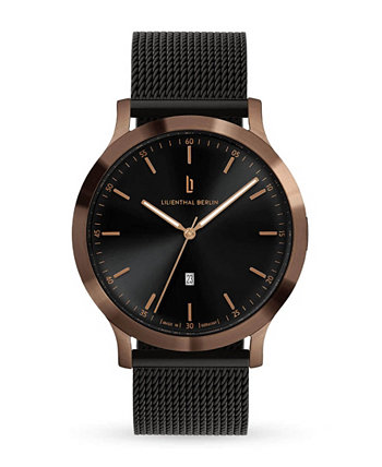 Мужские часы Huxley Bronze Black Black с сеткой из нержавеющей стали, 40 мм Lilienthal Berlin
