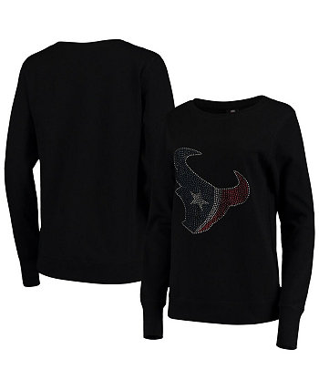 Women's Black Houston Texans Halfback Fleece Pullover Sweatshirt Cuce