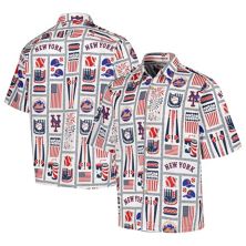 Men's Reyn Spooner White New York Mets Americana Button-Up Shirt Reyn Spooner