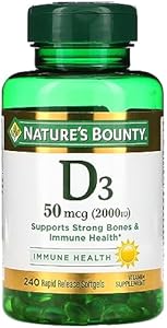 Nature's Bounty Vitamin D, Supports Immune Health & Bone Health, 2000IU Vitamin D3, 150 Softgels Nature's Bounty