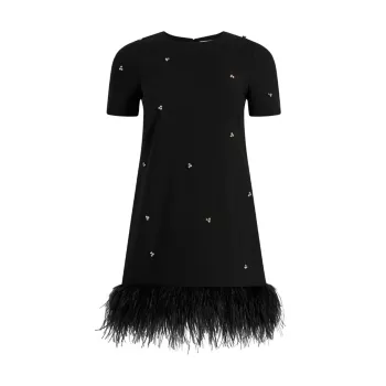 Мини-платье Marullo с отделкой перьями Likely