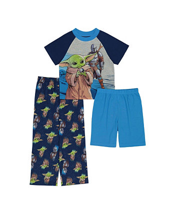 Мандалорские футболка, шорты и пижама для маленьких мальчиков, комплект из 3 предметов The Mandalorian