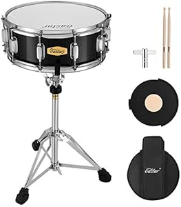 Eastar Snare Drum Set with Drum Sticks,for Beginners with Snare Drum Stand, Mute Pad, Snare Drum Bag, Drum Key, 14"X 5.5",Starry Black Eastar