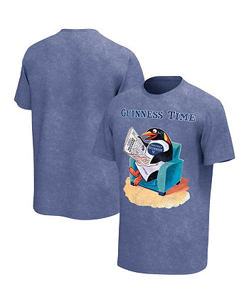 Мужская синяя рваная футболка с рисунком Guinness Philcos