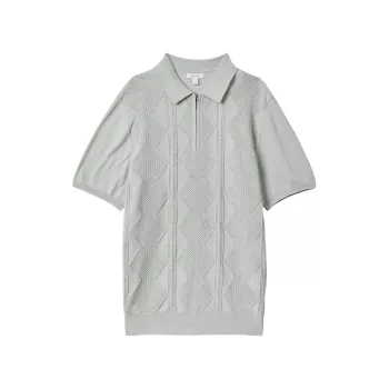 Tropic Cotton Quarter-Zip Polo Shirt REISS