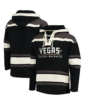 Men's '47 Black Vegas Golden Knights Superior Lacer Team Pullover Hoodie '47 Brand