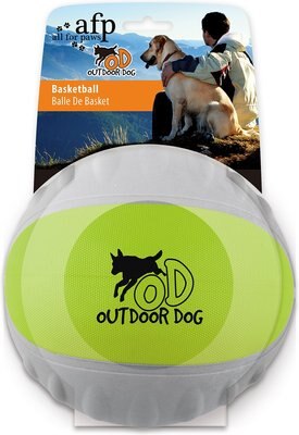 allforpaws Outdoor Durafoam Basketball Dog Toy, Green Allforpaws