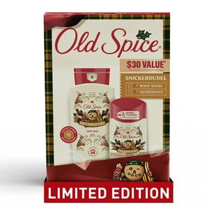 ($30 Value) Old Spice Holiday Gift Pack for Men, SnickerDudel Scent, Body Wash and Antiperspirant and Deodorant Old Spice