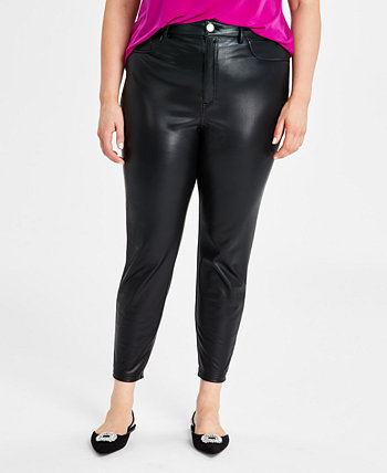 Узкие брюки больших размеров из искусственной кожи с высокой посадкой, созданные для Macy's I.N.C. International Concepts