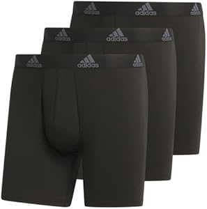 adidas Men's Performance Stretch Cotton Boxer Brief Underwear (3-Pack) Designed for Active Comfort and All Day Wear Adidas