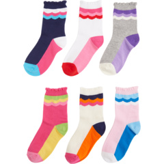 Набор из 6 пар носков с круглым вырезом в зубчатую полоску (для малышей / маленьких детей / больших детей) Jefferies Socks