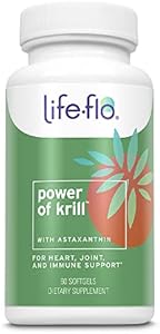 Life-flo Power of Krill | Antarctic Krill Oil w/Omega-3s & Astaxanthin | Immune, Heart & Joint Formula | 60ct, 30 Serv. Life-flo