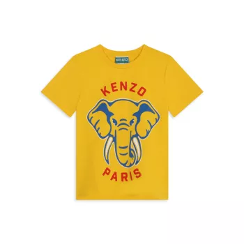 Маленький детский &amp; Детская футболка со слоном и логотипом KENZO