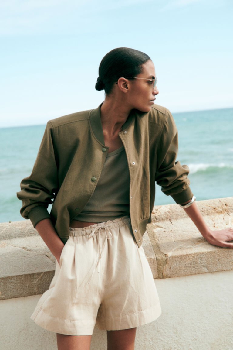 Linen-blend Pull-on Shorts H&M