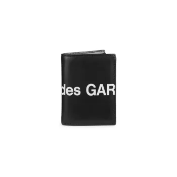 Кожаный кошелек в два сложения с огромным логотипом Comme des Garcons