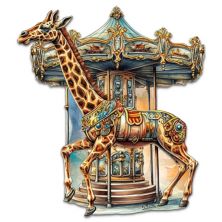 Carousel Giraffe Holiday Door Decor  by G. Debrekht - Christmas Decor Designocracy