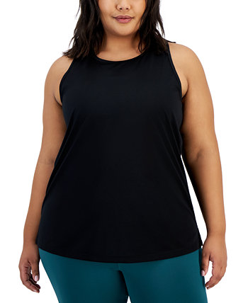 Plus Size Solid Birdseye Mesh Racerback Tank Top, Created for Macy's ID Ideology