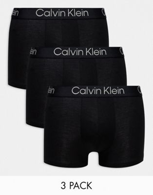 Calvin Klein ultra-soft modern trunks 3 pack in black Calvin Klein