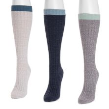 Женские носки MUK LUKS, 3 пары пушистых носков с напуском MUK LUKS