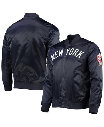 Мужская темно-синяя атласная куртка New York Yankees с надписью Wordmark Full-Snap Pro Standard