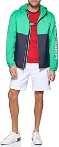 Tommy Hilfiger Men's Lightweight Active Water Resistant Hooded Rain Jacket Tommy Hilfiger