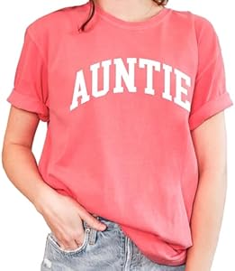 Auntie T-Shirt for Women, Pregnancy Reveal to Aunt, 100% Cotton Premium Quality Retro Look Oversized Graphic Tee Gift for Her Tee Territory