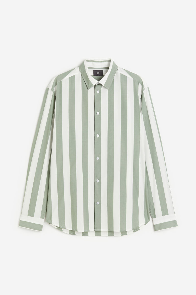 Мужская Хлопковая Рубашка H&M в Стиле Regular Fit H&M