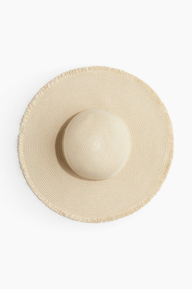 Frayed-edge Straw Hat H&M