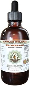 Hawaii Pharm Bromelain Alcohol-FREE Liquid Extract (Жидкий экстракт), Bromelain (Ananas Comosus) Dried Powder (Порошок) Glycerite Natural Herbal Supplement 2 oz (Унции) Hawaii Pharm