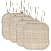 Sweet Home Aria Memory Foam Non-Slip Chair Cushion with Ties 4-Pack Sweet Home Collection