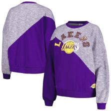 Women's G-III 4Her by Carl Banks Purple Los Angeles Lakers Benches Split Pullover Sweatshirt In The Style