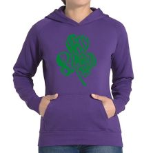 St. Patrick's Day Shamrock - Women's Word Art Hooded Sweatshirt LA Pop Art