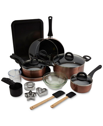 29-Pc. Nonstick Aluminum Cookware & Bakeware Set Basic Essentials