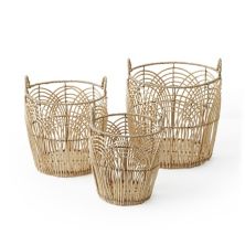 Saddle River Round Wire & Willow Basket 3-piece Set Saddle River