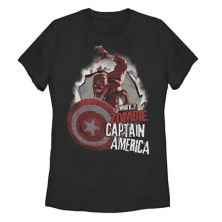 Футболка с плакатом «Что если Капитан Америка: взрыв зомби» для юниоров Marvel