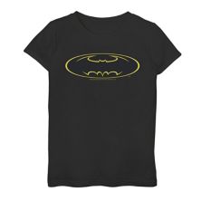 Желтая футболка с графическим рисунком на груди и логотипом DC Comics для девочек 7–16 лет с Бэтменом DC Comics